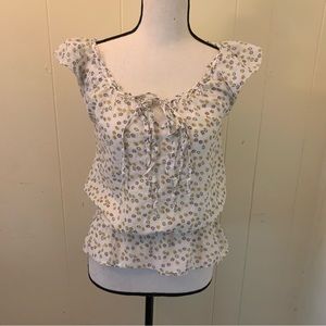 Banana Republic Butterfly Sleeve Silk Blend Top Small